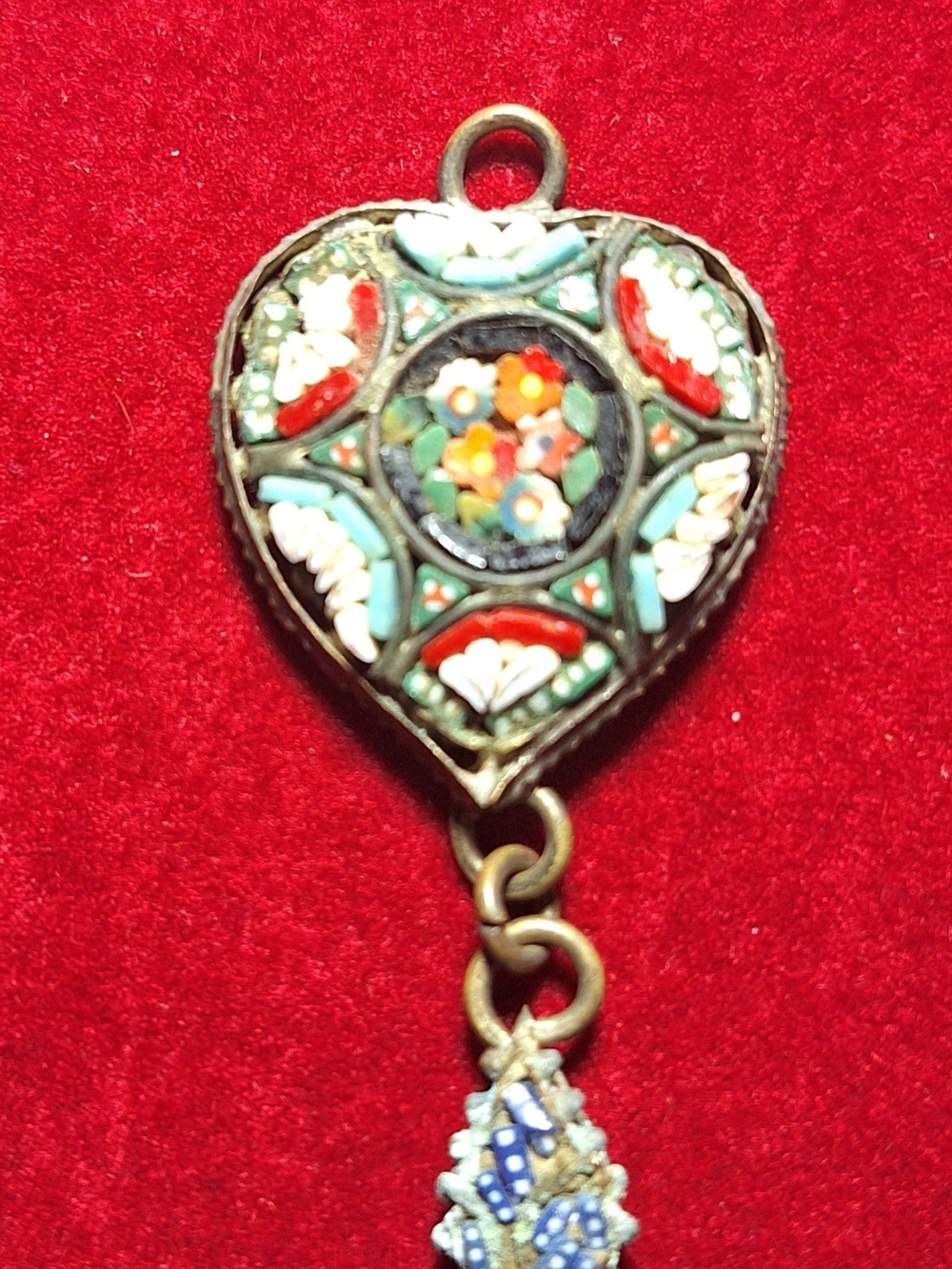 Vintage (possibly antique) Italian Heart-Shaped Micro Mosaic